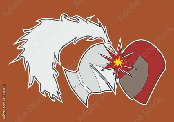 Fototapeta Two helmets collide with each other