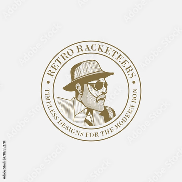 Fototapeta Retro Racketeers Logo - Timeless Designs for the Modern Don
