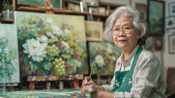 Obraz senior elder painting