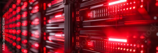 Obraz Computing and Networking Power in a Modern Datacenter, Illustrating the Backbone of Digital Communication