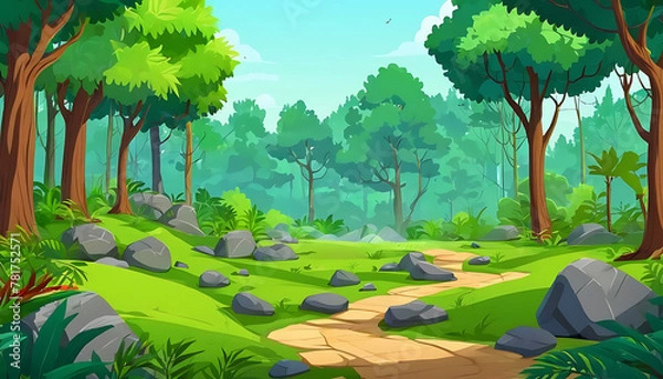 Obraz Forest cartoon background image