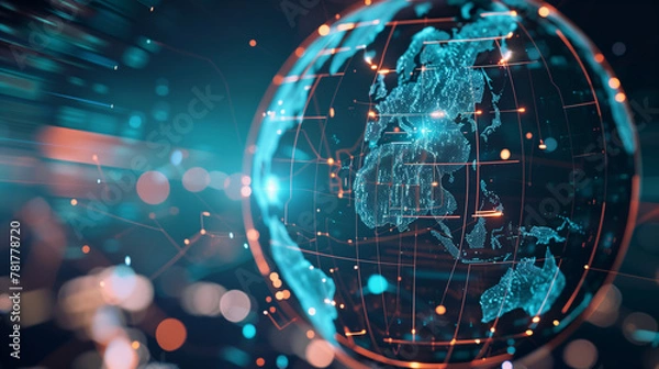 Obraz Global connectivity or data flow.