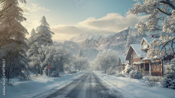 Obraz winter landscape in the mountains