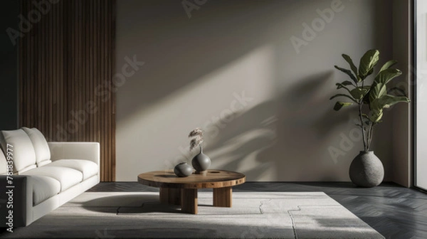 Fototapeta Sleek minimalist interior design composition