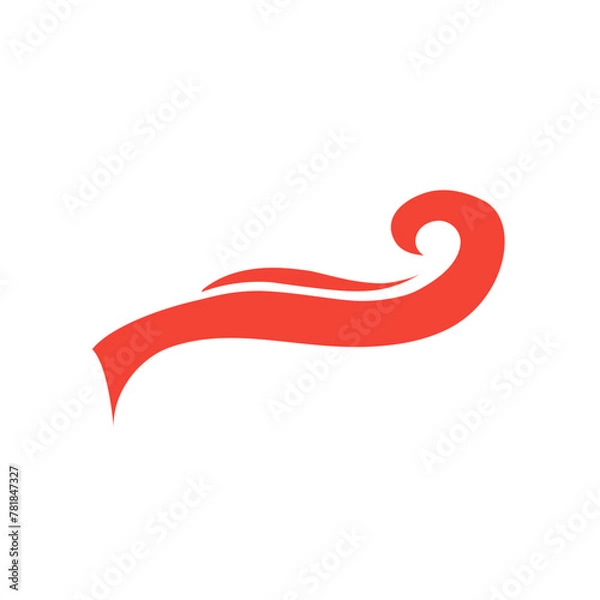Obraz red swish swirl shape
