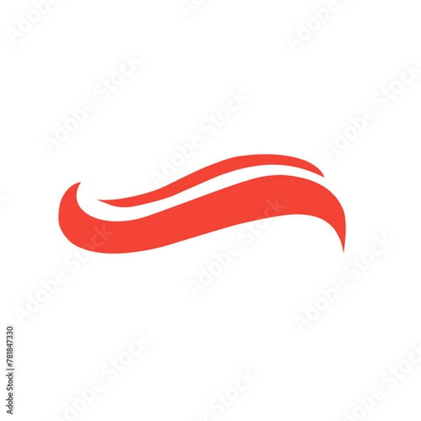 Obraz red swish swirl shape