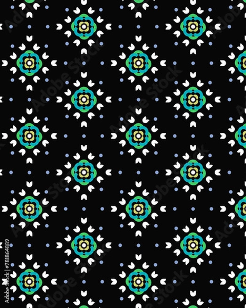 Fototapeta vector geometric pattern in bright colors on a dark background