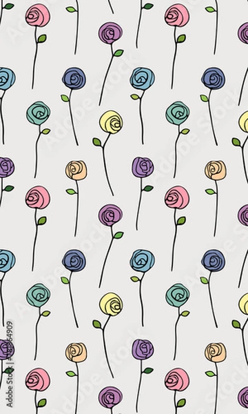 Obraz vector floral pattern in muted colors