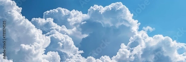 Obraz Vibrant Blue Sky Adorned with Fluffy White Clouds