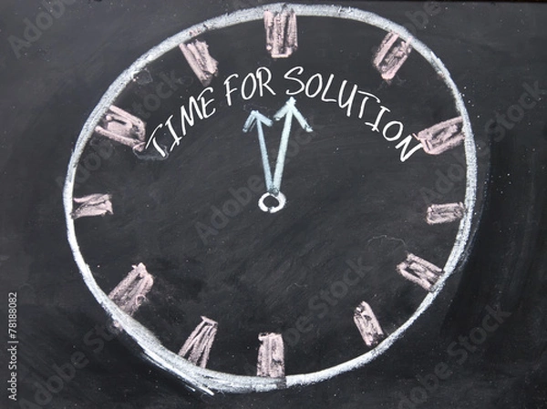 Fototapeta time for solution sign on blackboard