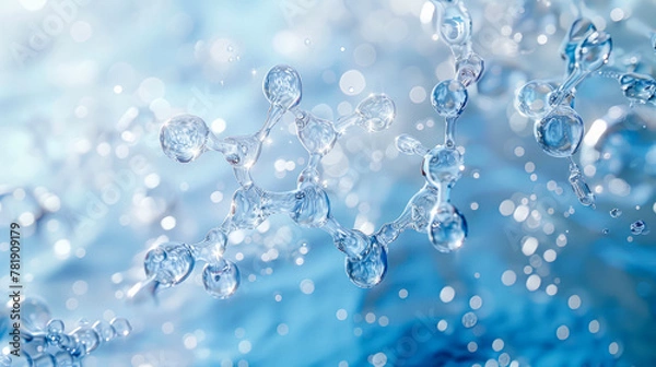 Fototapeta Fluidity in Motion: Ethereal Water Molecule Structures in Soft Focus