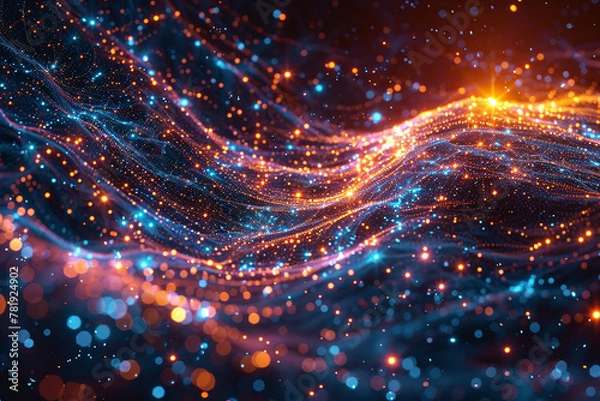 Fototapeta Revolutionary Tech Innovation: Global Wireless Data Exchange