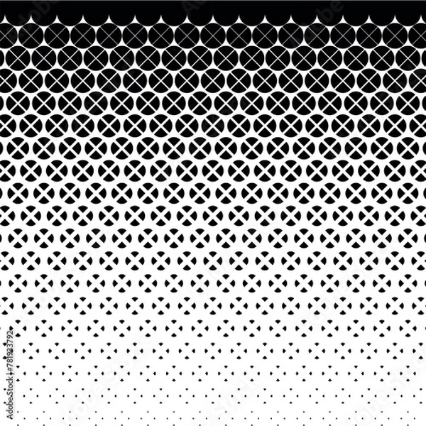Obraz Halftone triangle pattern vector illustration. Geometric seamless pattern on isolated background. Round decrease sign concept.