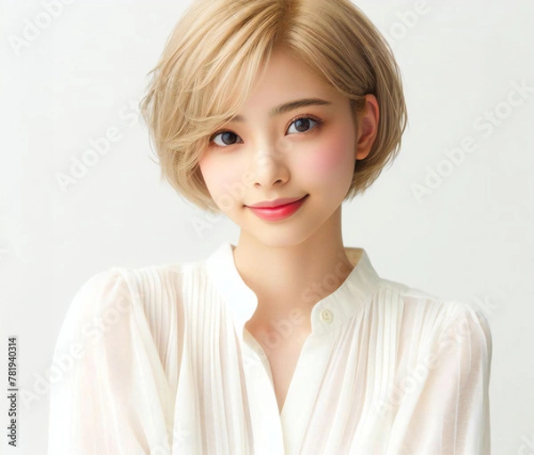 Fototapeta 白いブラウスの美少女
