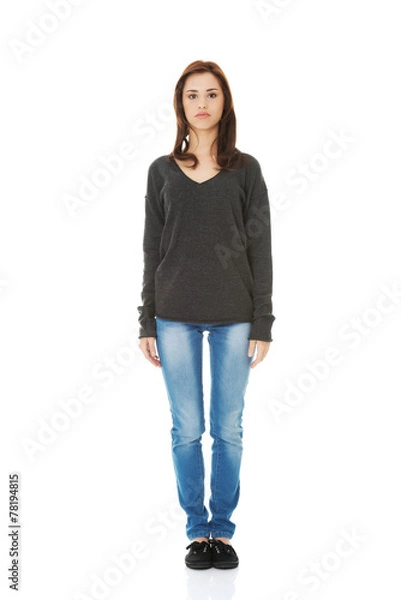 Fototapeta Woman standing from the front