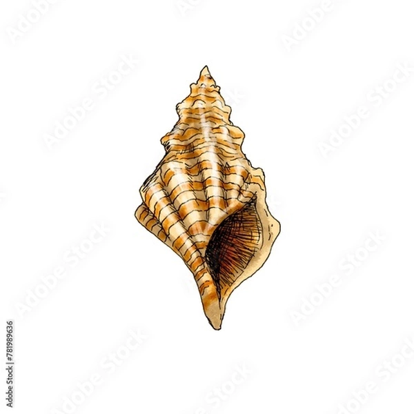 Fototapeta Realistic illustration of a shell of a marine mollusk