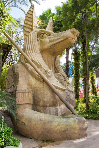 Obraz Egyptian ancient art Anubis Sculpture  Figurine Statue