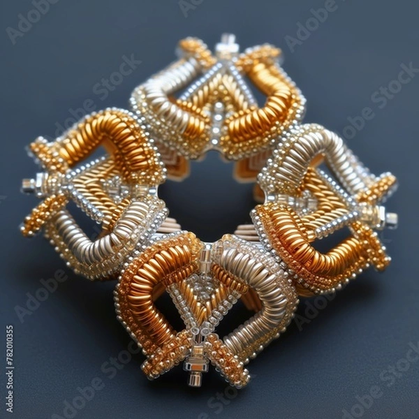 Fototapeta Handmade beaded square brooch