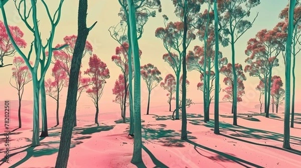 Fototapeta A close-up reveals scorched earth where lush forests once stood the ground cracked and dry