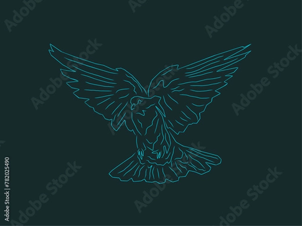 Obraz dove illustration in line art.