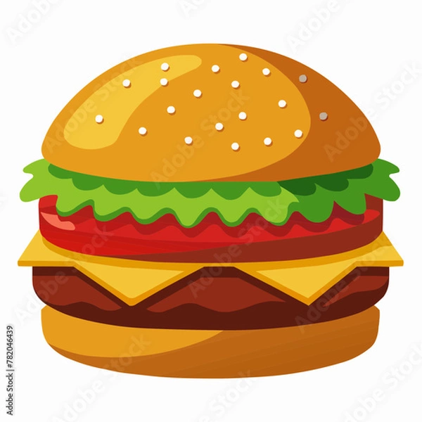 Obraz hamburger on white background