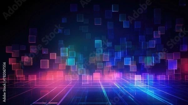 Obraz geometric style futuristic web data mesh background for technology research vector