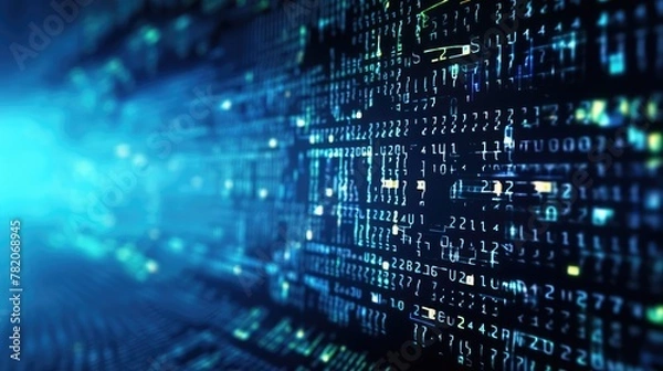 Obraz Monitor closeup of function source code. Abstract IT technology background. Software source code.