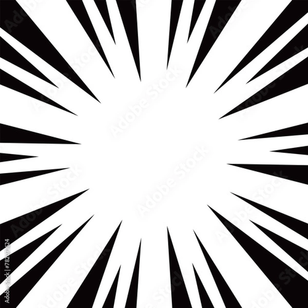 Fototapeta 正方形の黒色の集中線の素材