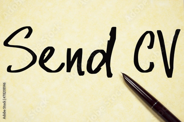 Fototapeta send cv text write on paper