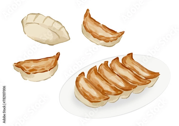 Obraz 餃子のイラストセット