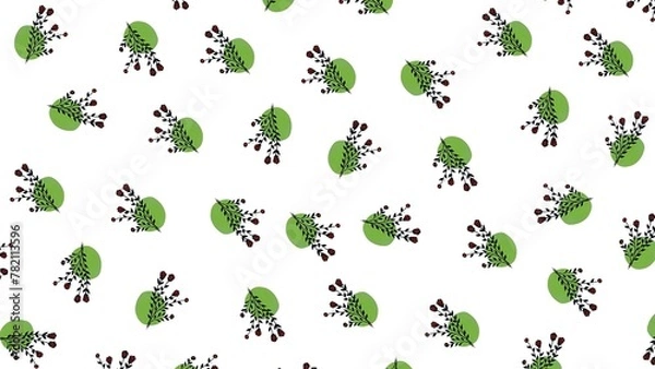 Fototapeta Hand drawn, colorful, minimal yet elegant, floral pattern background design for greeting card, banner, thank you card, seasonal greeting, post card, wall paper, fabric print, wrapping paper.