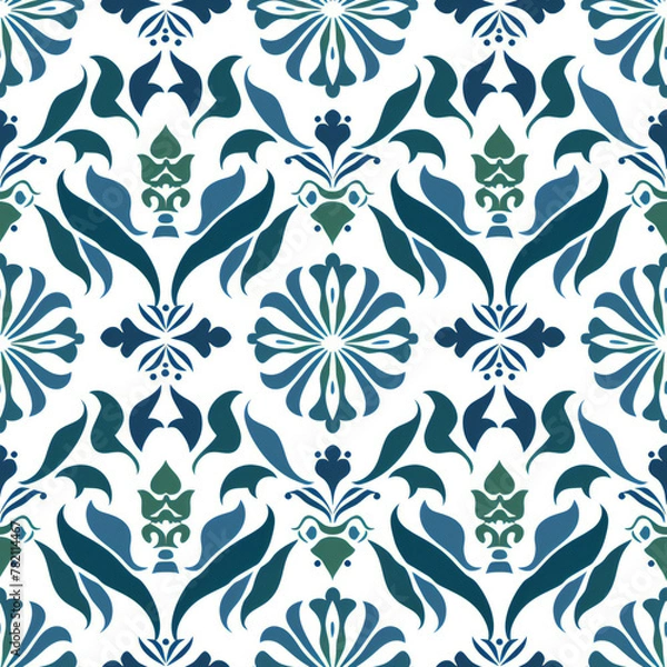 Fototapeta line symmetric movement pattern with green color and white background