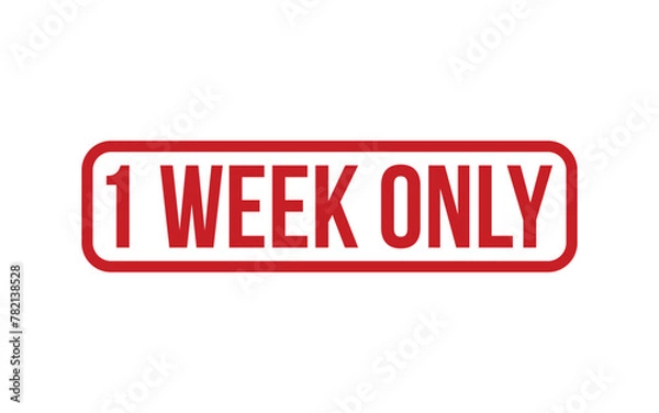 Obraz Red 1 Week Only Rubber Stamp Seal Vector