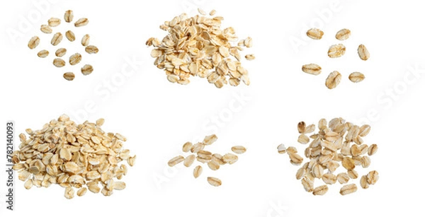 Obraz oat flakes on isolated background