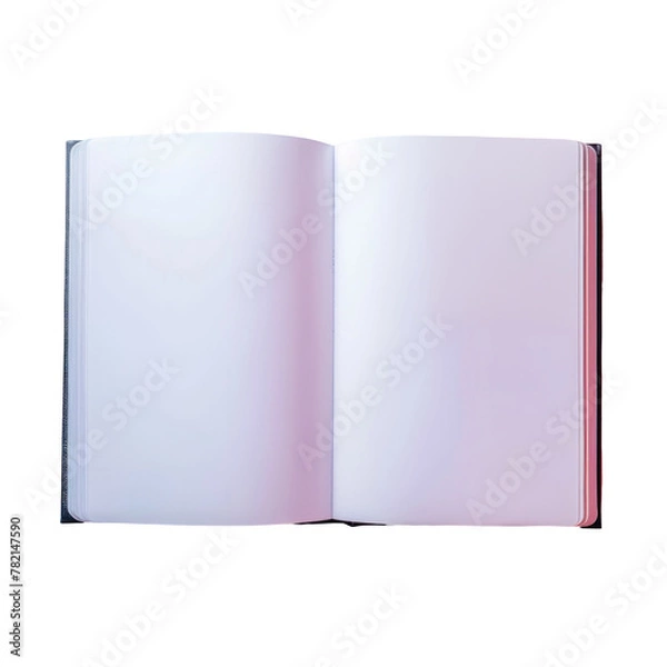 Fototapeta An open book with a pink cover on a Transparent Background