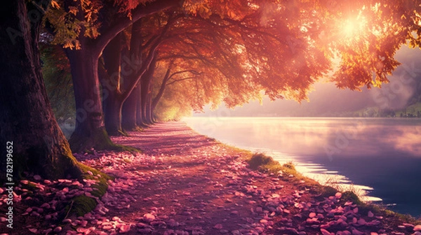 Obraz sunset in the woods