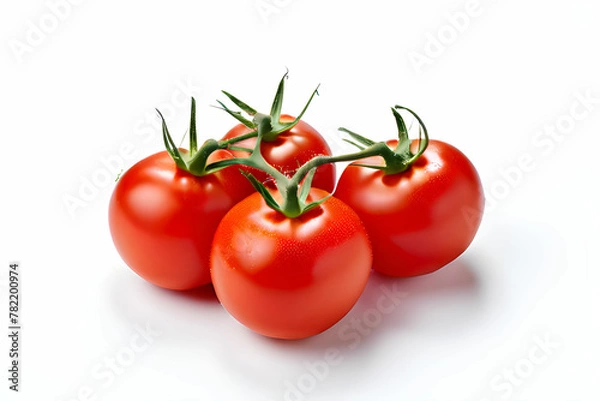Obraz tomatoes on a white background. Generative AI