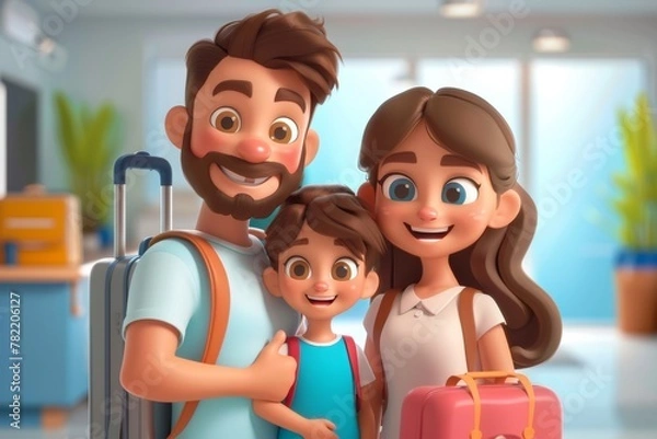 Fototapeta Journey with Confidence Using High Tech Luggage: Explore Smart Packing Solutions with Robotic Suitcases and Biometric Security for Safe Travel