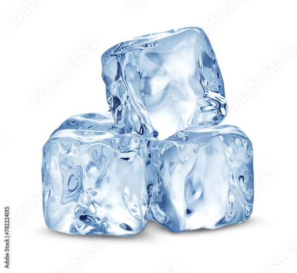 Fototapeta ice cubes isolated on white background