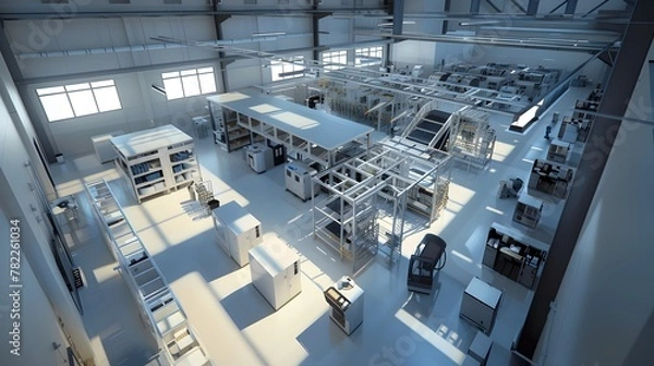 Fototapeta Fully Automated PCB Assembly Facility with Seamless Production Workflow