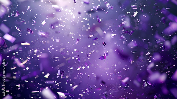 Obraz Magical Purple Confetti Storm, Sparkling Celebration, Enchanting Party Background with Copy Space