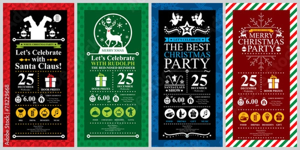 Obraz Christmas Party Invitation Card sets