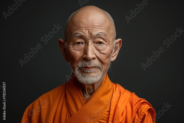 Fototapeta Photo of a Buddhist Monk, Generative AI
