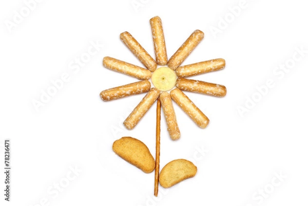 Fototapeta Funny flower of crackers and breadsticks