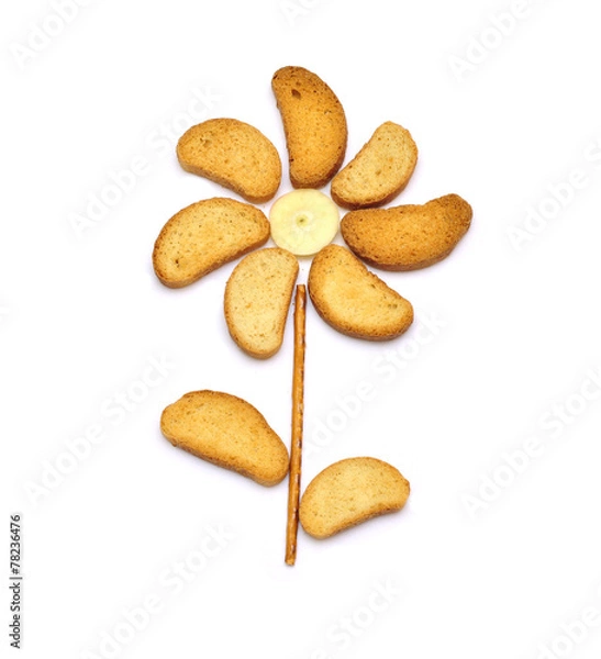 Fototapeta Funny flower of crackers and breadsticks