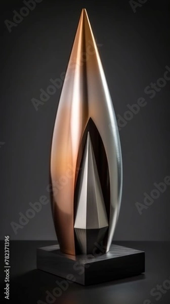 Fototapeta Futuristic Metallic Abstract Sculpture Generative AI