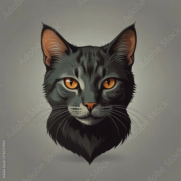 Obraz black and white cat