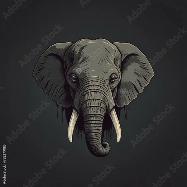 Obraz elephant isolated on black