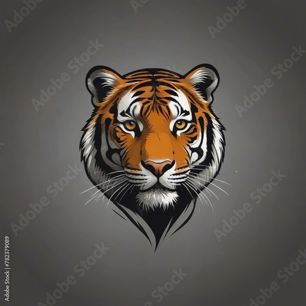 Fototapeta tiger head vector illustration