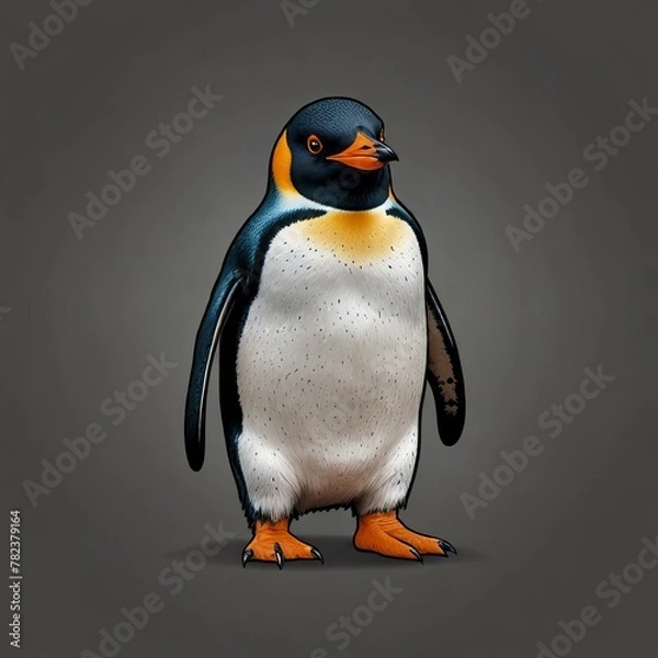 Obraz 3d penguin in glasses with background